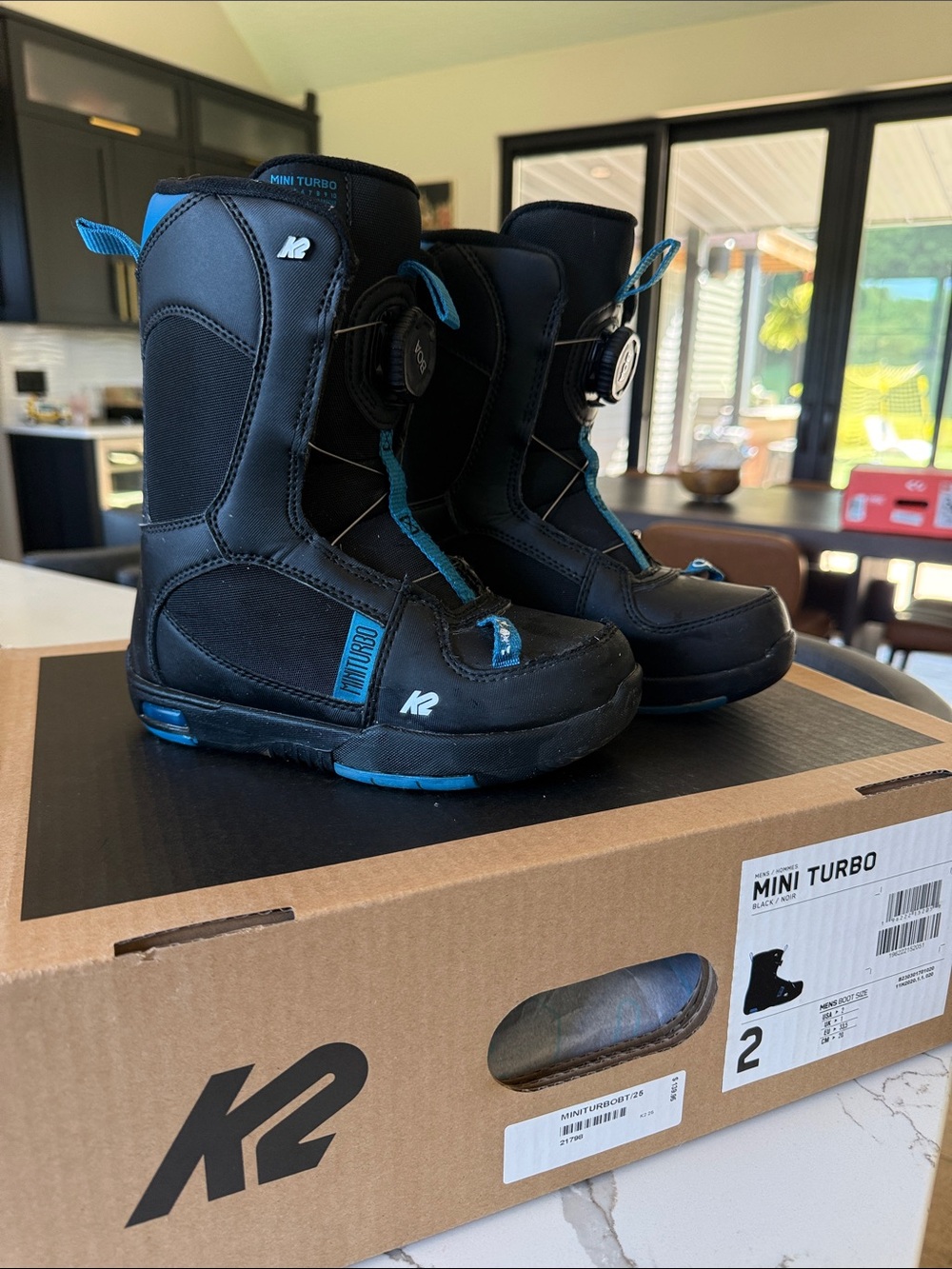 Mini Turbo Kids Black & Blue Snowboard Boots